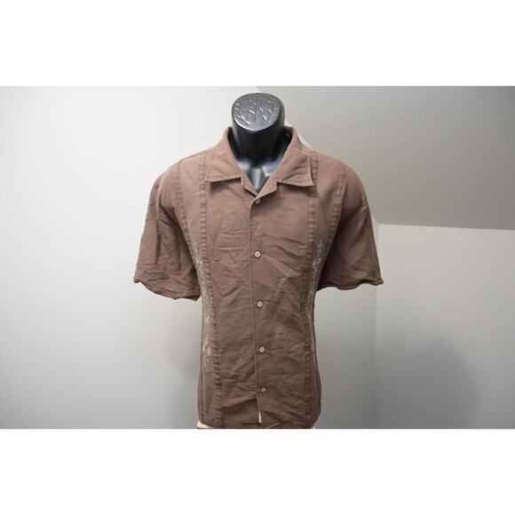 Cubavera Hawaiian Shirt Rayon Poly Floral Relaxed Short Sleeve Mens Size Large - Picture 2 of 8